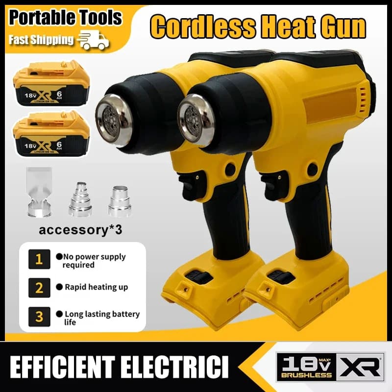 Pistola termica senza fili DCE530 300W ad alta potenza, soffiatore termico per saldatura, strumento per termoretrazione compatibile con batteria Dewalt 18V
