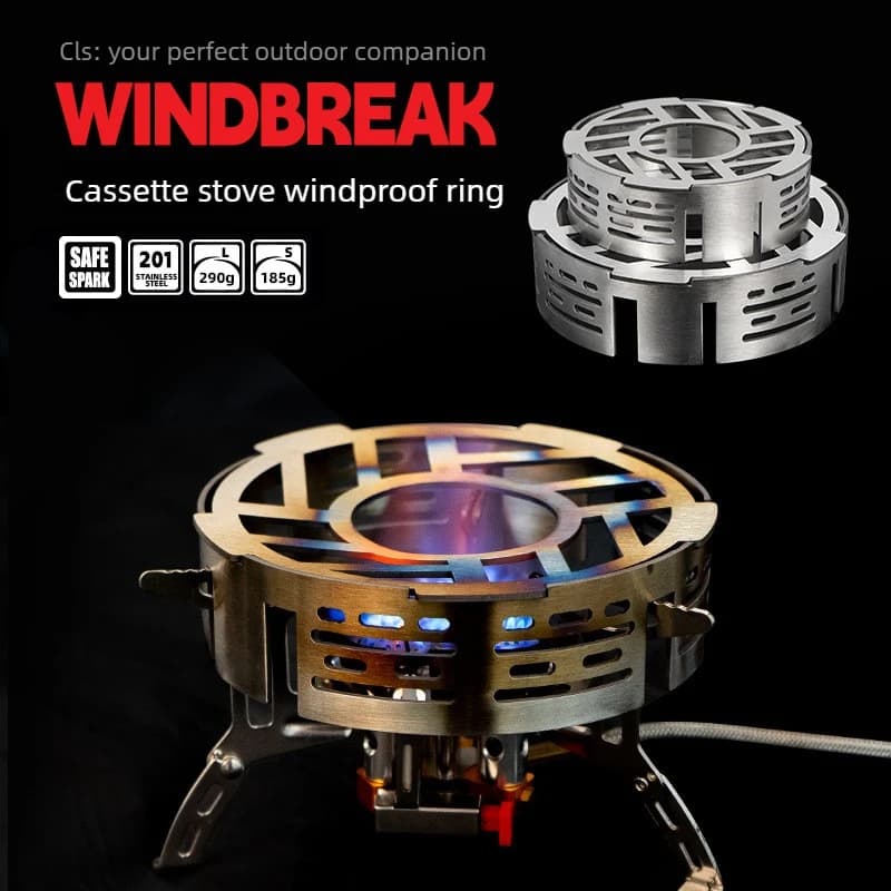 Mini Paravent for Camping Rings, Stainless Steel Winding Ring for Picnic Gas Stoves, Windproof Deflectors for Stoves