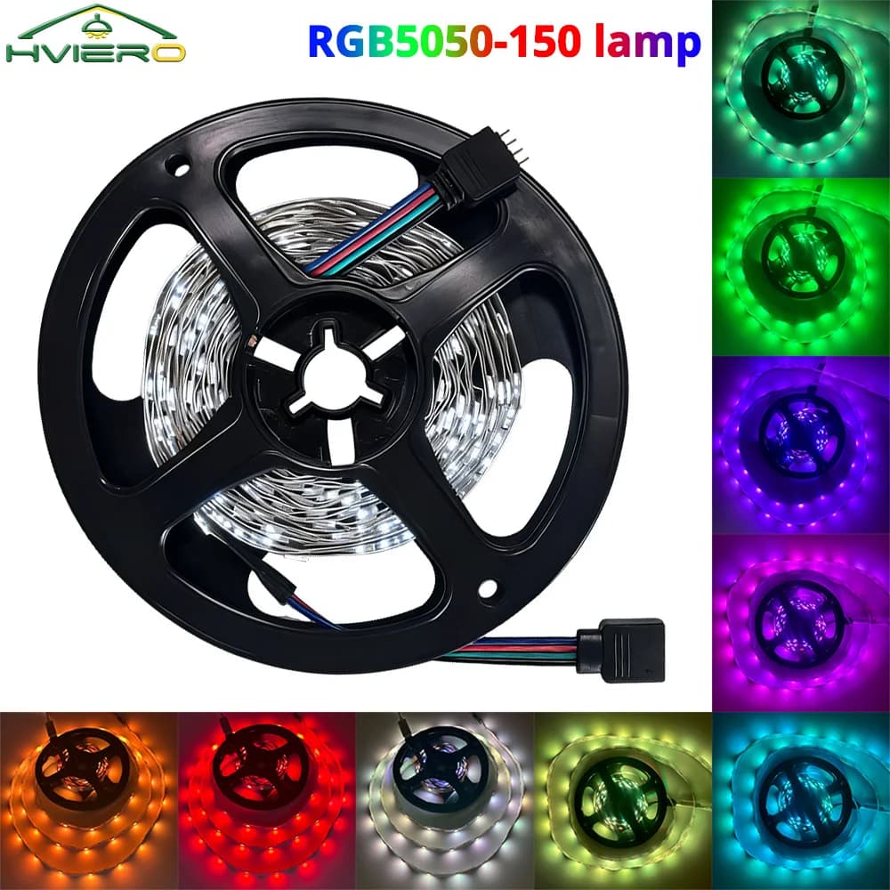 5050 RGB LED Strip Light 150Led Flexible Ribbon Stripe 15/20M DC 12V Diode Tape BackLight Lamp Room TV Background Night Lighting