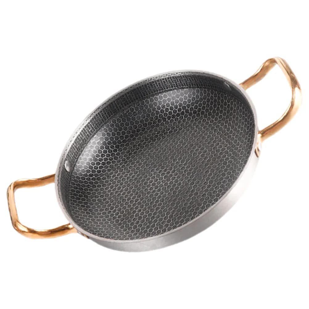 Non Stick Honeycomb Frying Pan Stainless Steel Lightweight Ergonomic Handle for Crayfish Seafood Cooking Induction Electric Gas