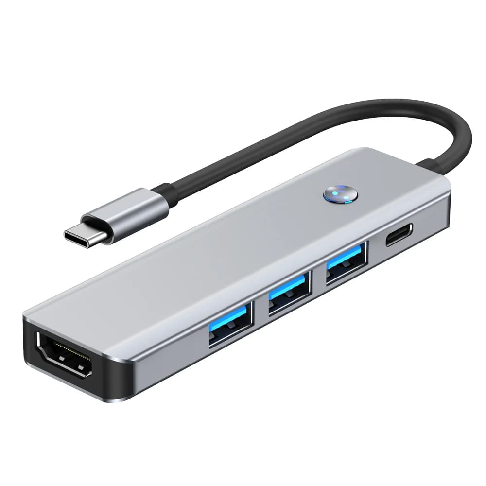 Adattatore multiporta per stazione di aggancio a ricarica rapida hub USB C 5 in 1 per laptop MacBook Pro/Air iPad