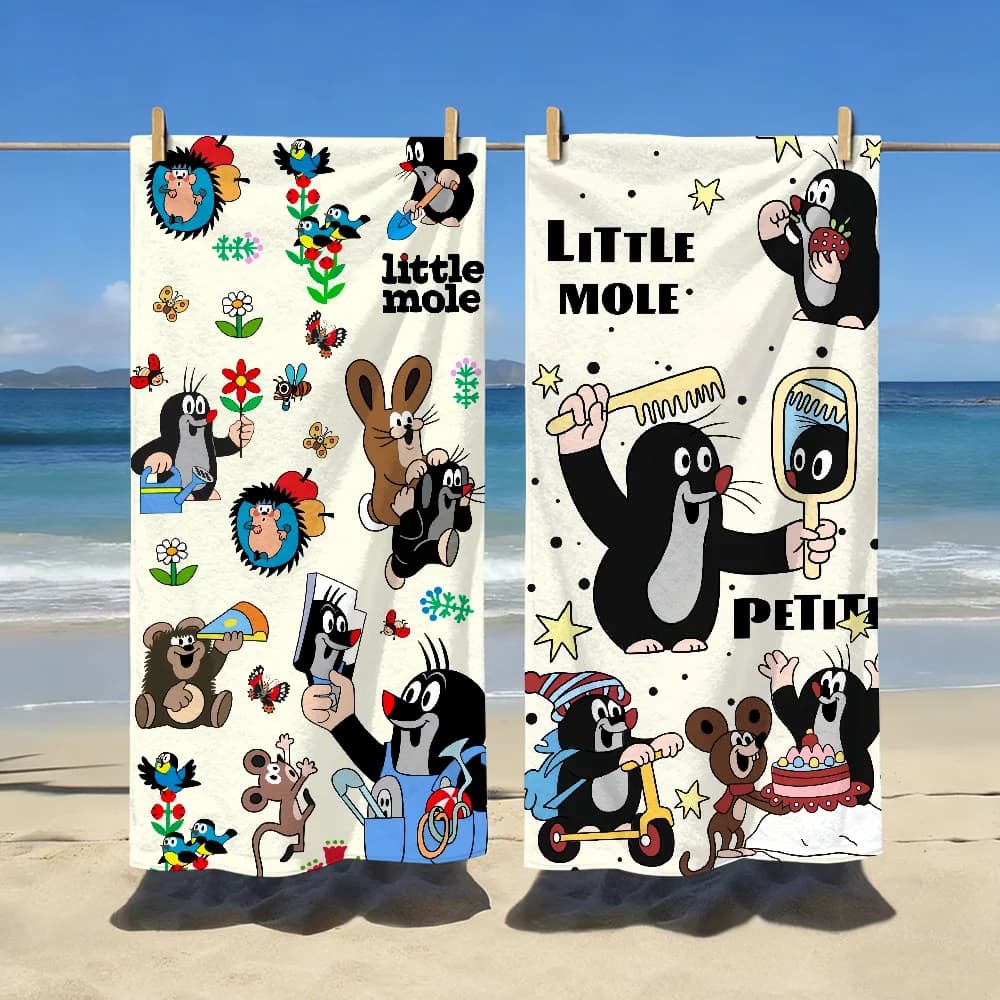 Asciugamano Cartoon 'Il Piccolo Talpa' Morbido e Carino, Regalo per Viaggi, Palestra, Doccia, Campeggio, Asciugatura Rapida, Grande Telo da Spiaggia Sportivo