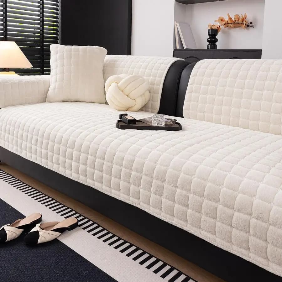 Covers Lavabile for Comable Sofas, Anti-slip Covers for Sofas with 34 Pillows and Sofas with L, 1 Piece, Beige