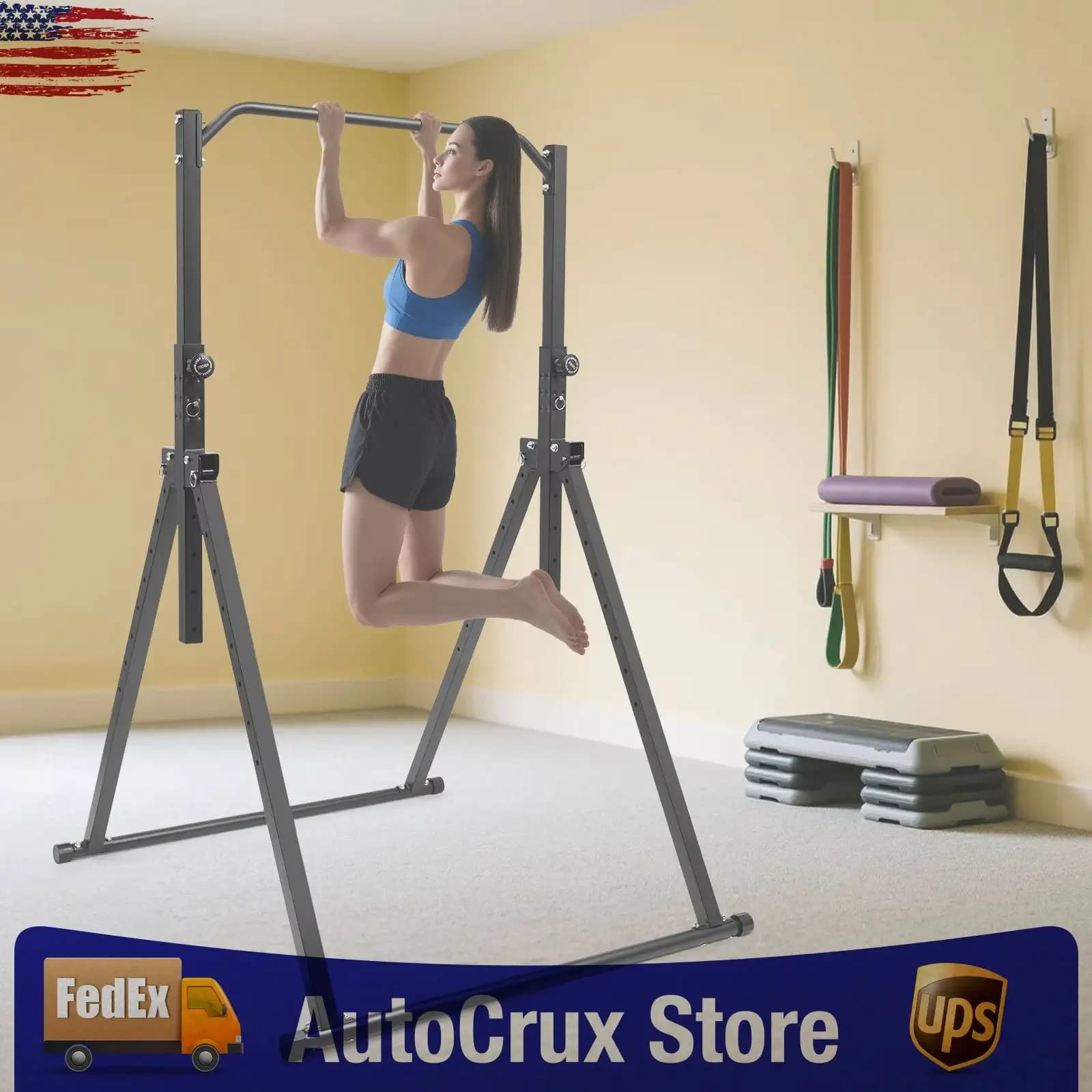 Traction bar, adjustable telescopic traction bar for door, durable carbon steel home gym equipment