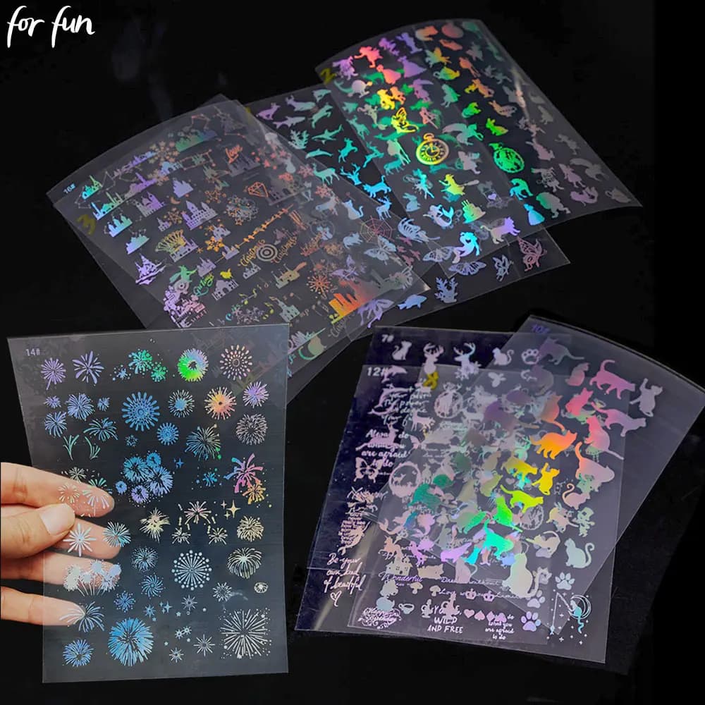 Per divertimento 1PC adesivo decorativo Laser fai da te per stampi in Silicone in resina riempimento in resina adesivi per unghie 3D Scrapbook decorazione fatta a mano