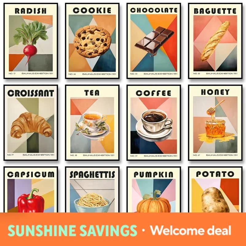 Kitchen Food Diamond Paintings Coffee Tea Watermelon Oranges Posters and Prints Wall Art Picture for Kitchen Home Decoration