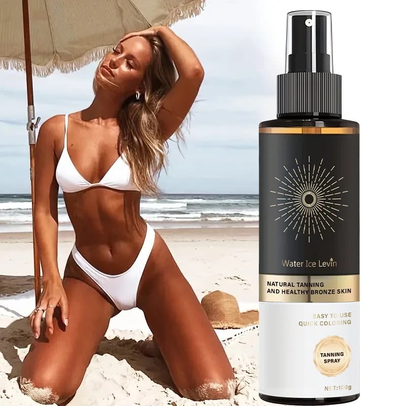 Spray abbronzante naturale WaterIceLevin. Bronzo rapido, splendore sano. Facile da usare. Fornisce un'abbronzatura naturale, uniforme e senza imperfezioni. 100ml