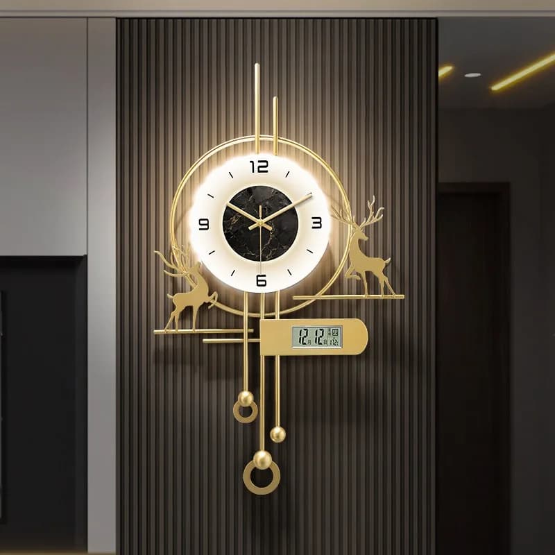 Orologio da parete calendario perpetuo 2026 nuovo per soggiorno, orologio a griglia di lusso leggero di alta gamma, calendario da parete