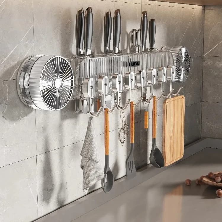 Bathroom Kitchen Suction Cup Storage Holder Punch-Free Knife Spatula Spoon Cutting Board Pot Towel Organizer Shelf Accessories