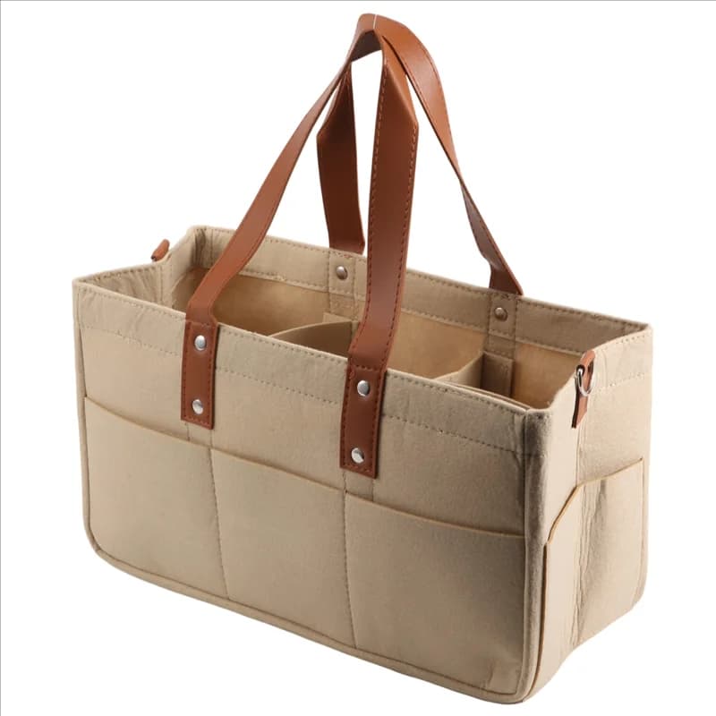 B78B-Baby Feltro Storage Nursery Organizer Cestino Borsa per pannolini per neonati con manico Caddy Fasciatoio per pannolini Portaoggetti per bambini
