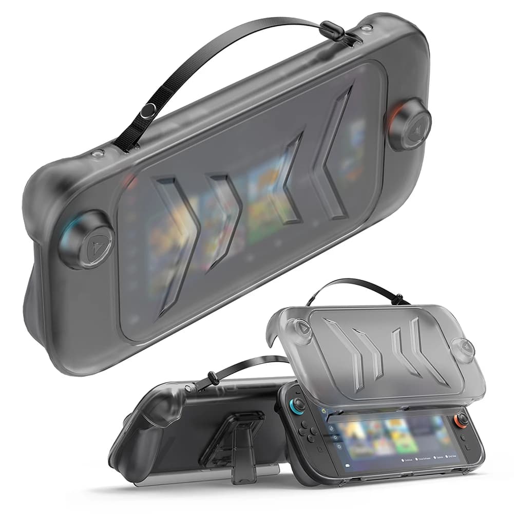 Custodia in TPU con supporto per Switch 2, cover protettiva antigraffio, guscio protettivo completo, accessori per videogiochi