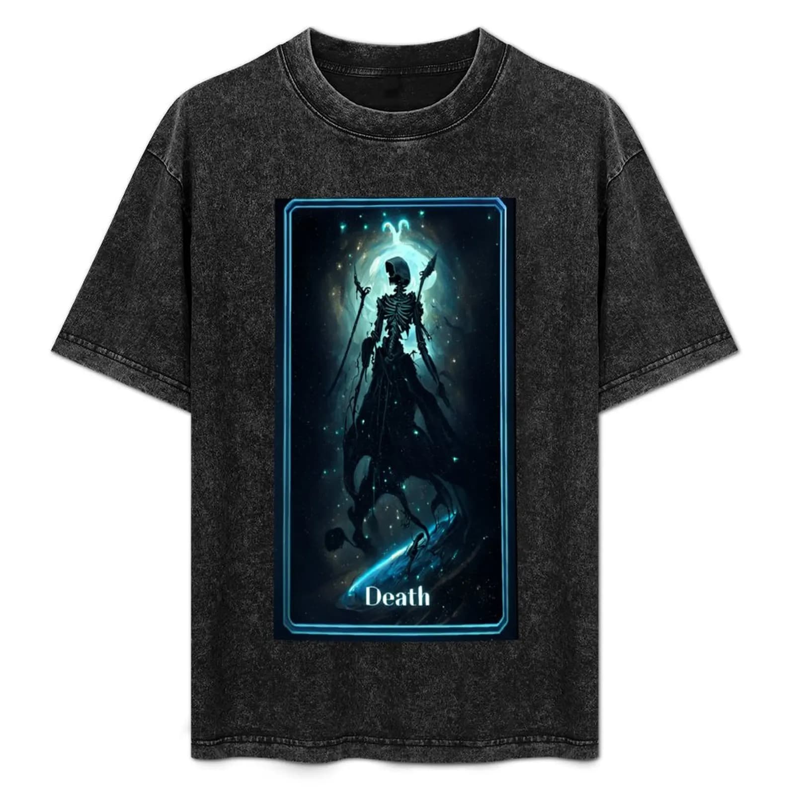 T-shirt con stampa astratta di carte dei Tarocchi galattici: Death T-Shirt