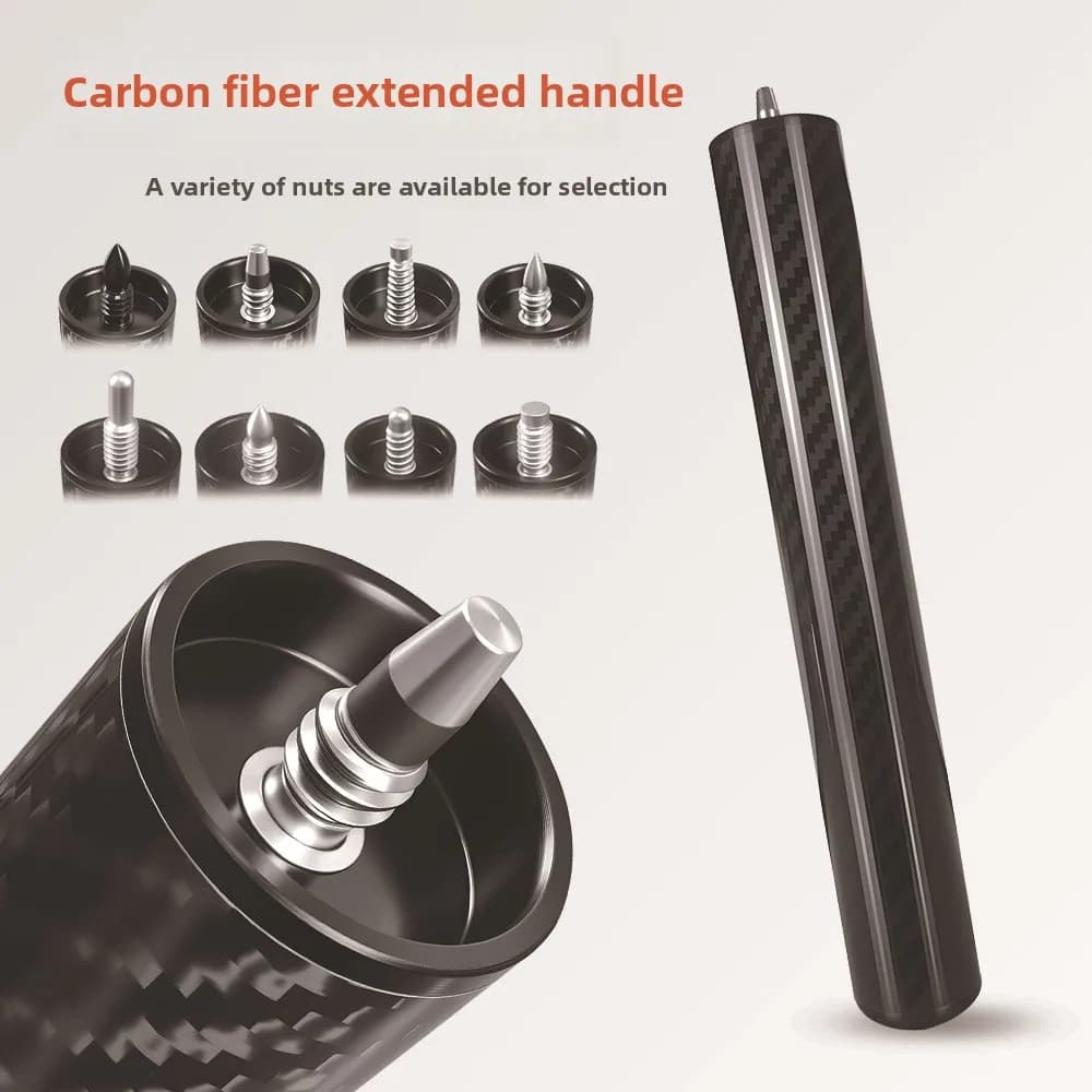Carbon Fiber Pool Cue Butt Extension – Lightweight Rear Plug Extender for Big Butt Cues, Billiard Accessory for Extended Reach
