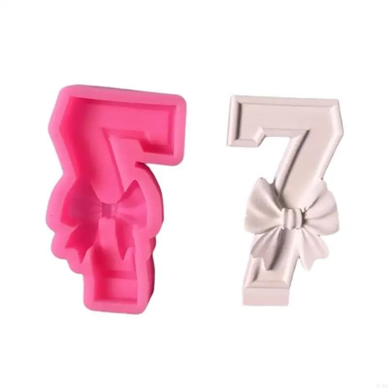 97BA Bowknot Number Silicone Molds for Epoxy Resin Making Soap Cake Molds Fondant Decoration Chocolate Molds
