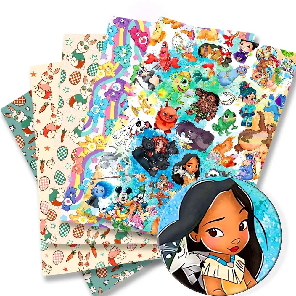 tessuto Disney 140x50 CM Tessuto di cotone del fumetto Patchwork Tessuto Kid Tessili per la casa Cucito Bambola Abito Tenda Tessuto di cotone poliestere
