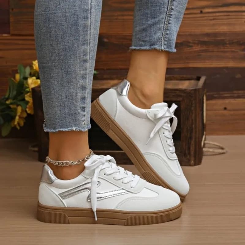 Scarpe da tennis da donna, sneakers basse alla moda, colori misti, allacciate, vulcanizzate, per primavera autunno, scarpe da ginnastica outdoor da donna