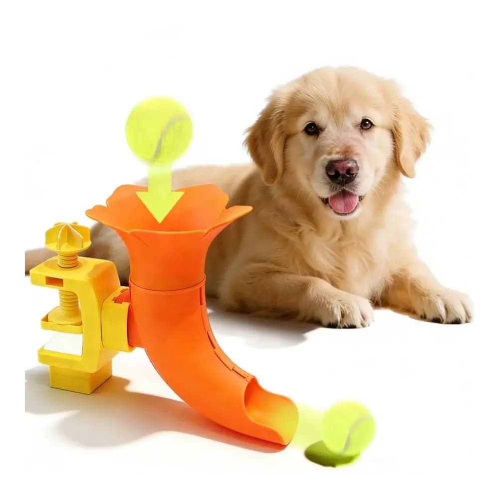 Ball Launcher For Dogs, Adjustable Indoor Ball Thrower Toy With 1 Tennis Ball, SelfEntertaining Dog Toy To Relieve Boredom For