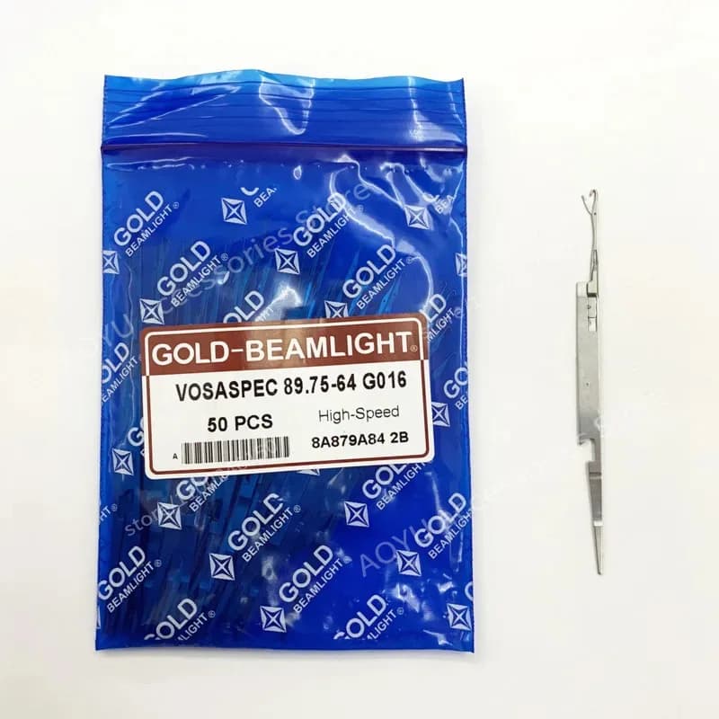 250 Aghi GOLD-BEAMLIGHT VOSASPEC 89.75-64 G016 VOSASPEC 89.75-64(L) 12G per Macchine per Maglieria Piana Computerizzate