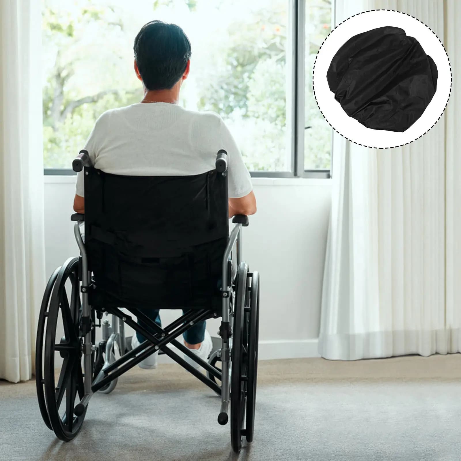 Replacement Waterproof Wheelchair Seat Cover Cushion Protector for Mobility Scooter Electric Wheelchair 50x36cm Easy Install