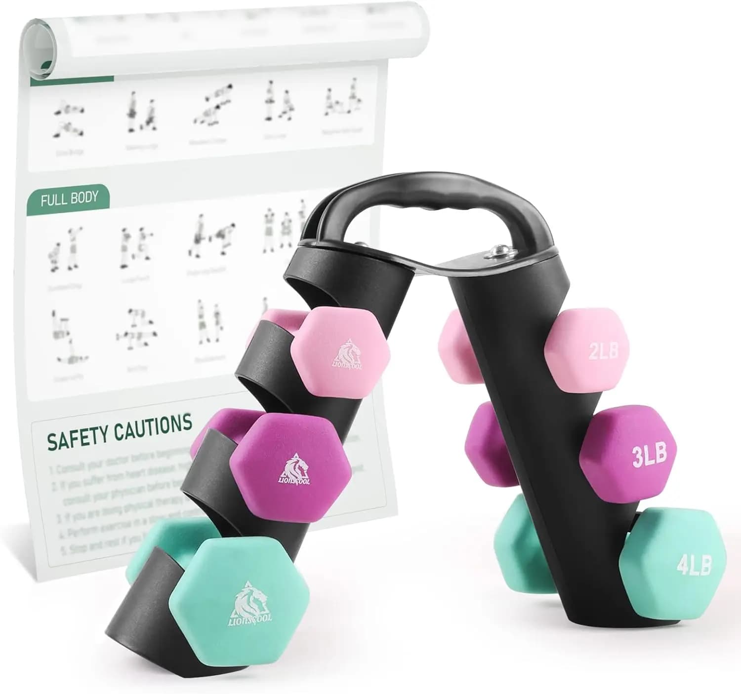 Set di 2 manubri esagonali rivestiti in neoprene, antiscivolo e antirotolamento, perfetti per l'allenamento della forza