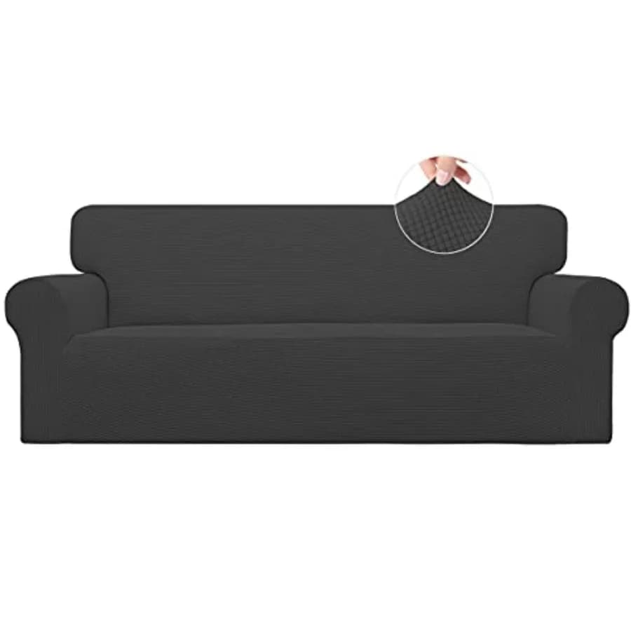 Stretch Sofa Slipcover 1-Piece Sofa Cover Furniture Protector Couch Soft with Elastic Bottom for,Polyester Spandex Jacquard Fab