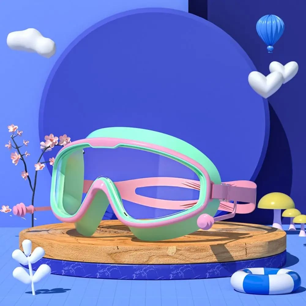 Swimwear with Spacious Visive Field and Ear Cups, HD Glasses Soft for Water Sports and Pool