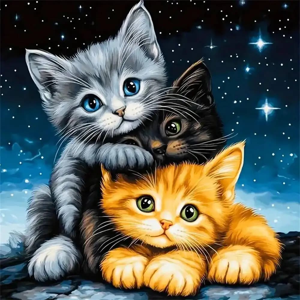 New Arrival Diamond Mosaic Cat Animal Full Square Round Diamond Painting Cartoon Kit Embroidery Child Hobby