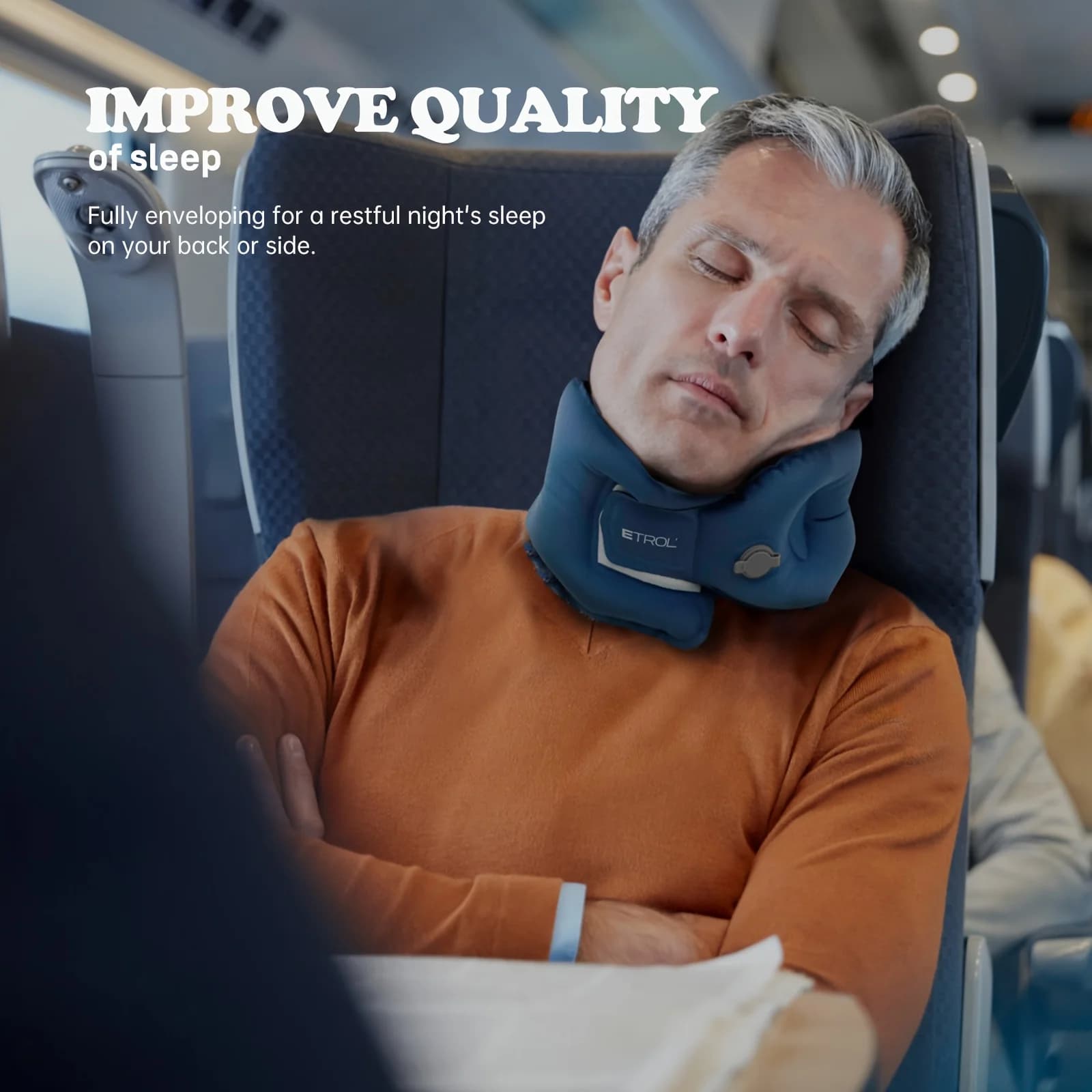 ETROL Cuscino Gonfiabile per il Collo, Supporto per il Sonno in Viaggio, per Auto e Aereo