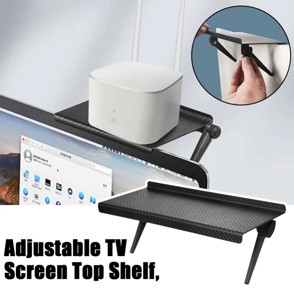 Art Living TV Monitor Schermo Monitor Riser Monitor Organizer Schermo Top Shlef Schermo in plastica NERO Caddy Scaffale Organizzatore Rack