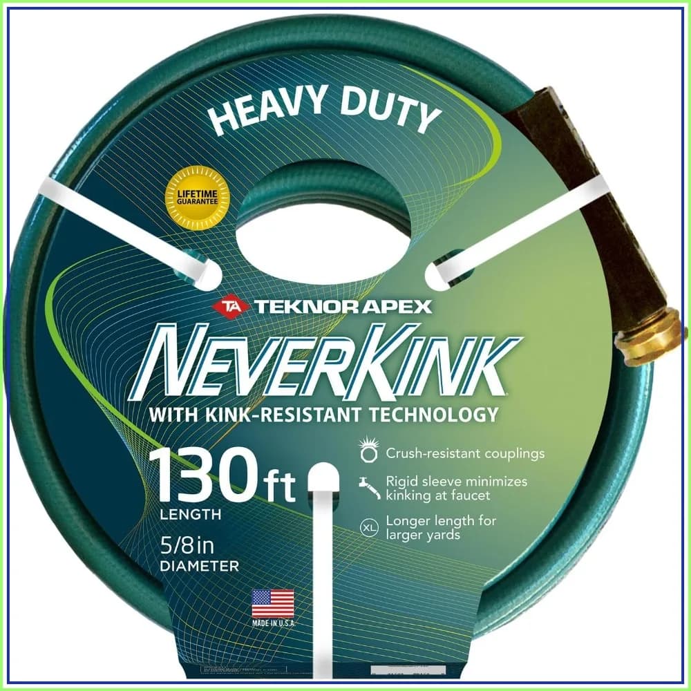 130ft Heavy Duty Garden Hose, 5/8-Inch, No-Kink, Tangle-Free, Durable Outdoor Watering
