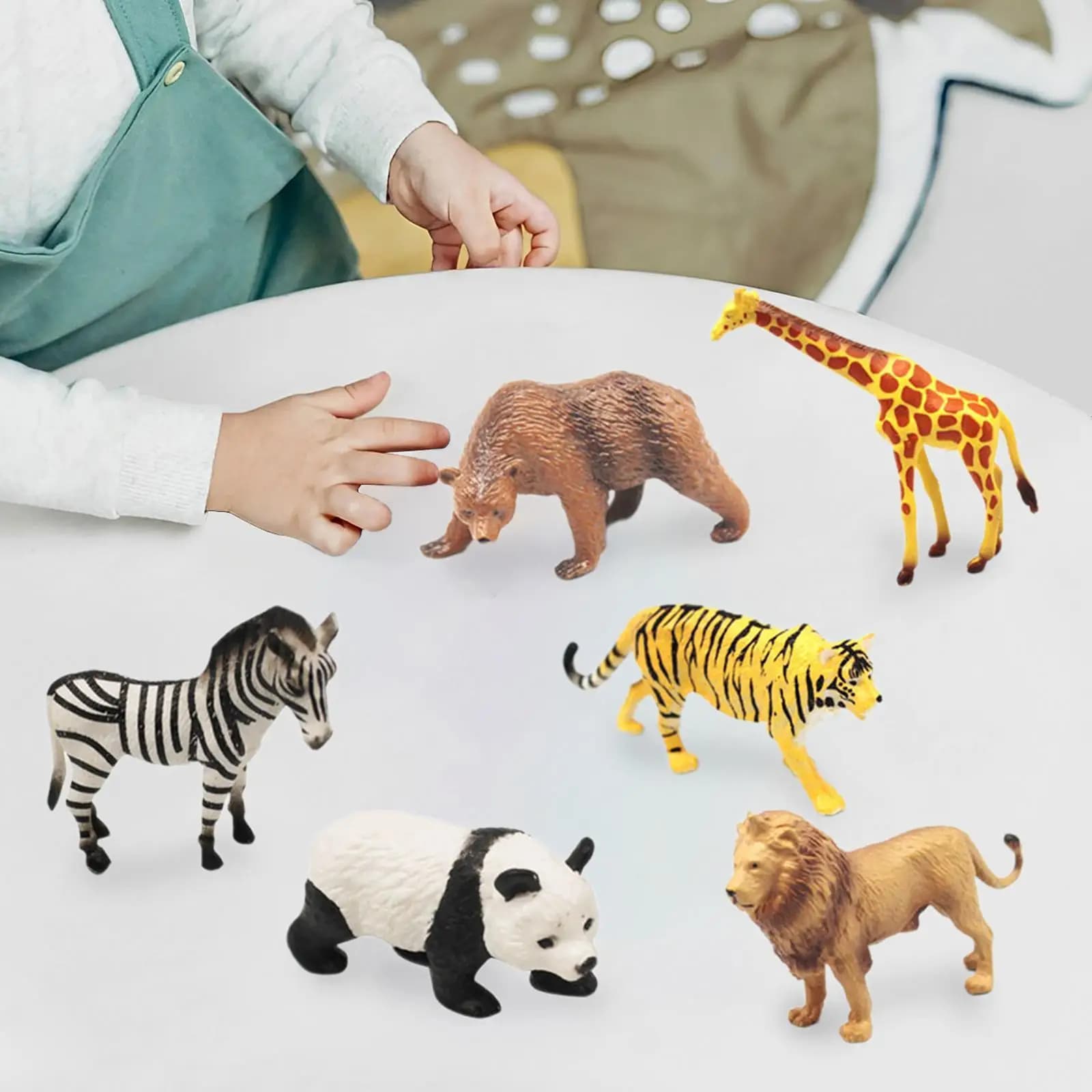 6 pezzi set da gioco per animali africani educativi per decorazioni per torte da tavolo bomboniere