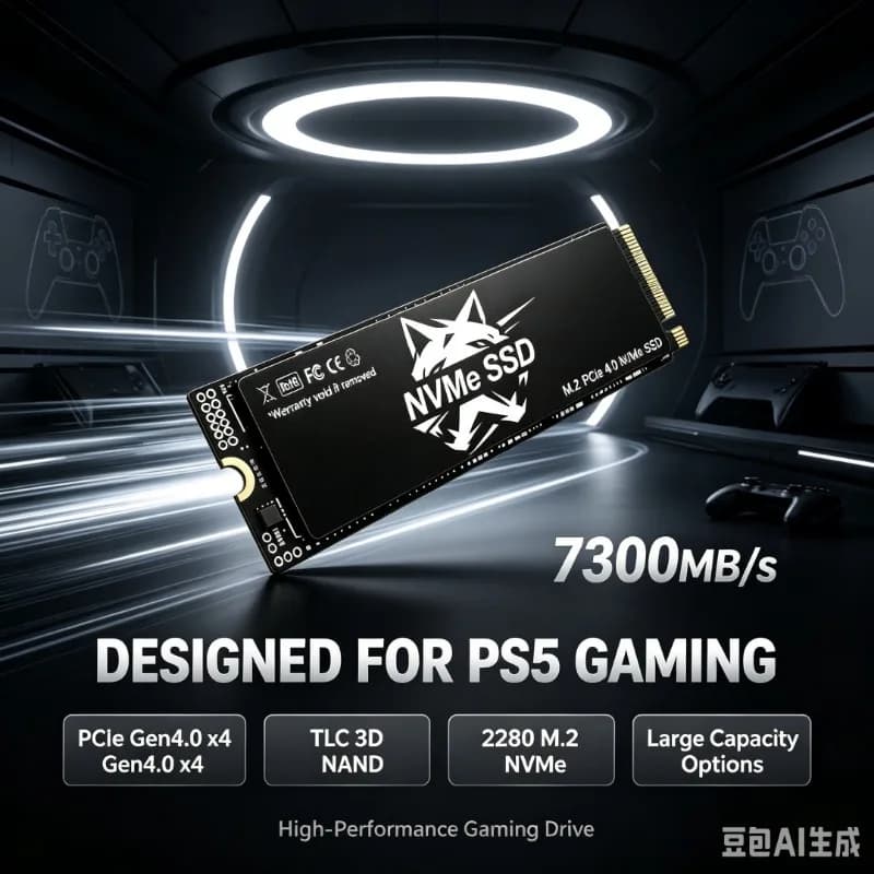 HS M.2 NVMe SSD 7300MB/s TLC 3D NAND 2280 Internal Solid State Drive 500GB‑4TB For PS5 Gaming Desktop Laptop PC Storage