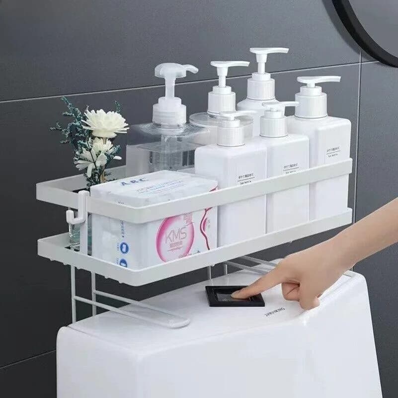 Toilet Cover Iron Storage Shelf Bathroom Organizer Conceal Ugly Space Toilet Paper Holder Iron Stand Middle Age Style
