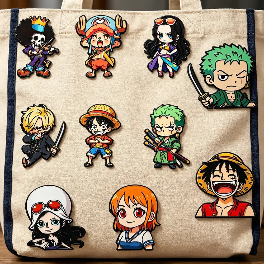 10 Pezzi Spille Smaltate Carine per Ragazzi, Distintivi Anime Cartoon One Piece, Spille da Bavero per Zaini, Spille Kawaii per Giacche, Accessori Cosplay