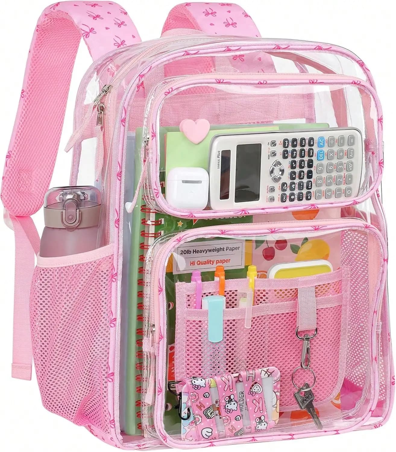 17 Inch Large Clear Transparent Backpack Heavy Duty Reinforced Pvc See Through Bookbag For School And Travel