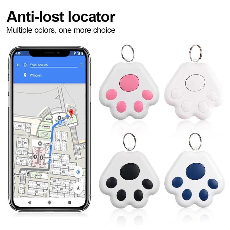 Smart Mini GPS Tracker Chiave Borsa per bambini Localizzatore di cani Gatti Localizzatore di animali domestici Dispositivo di localizzazione Bluetooth Promemoria anti-smarrimento per IOS/Android