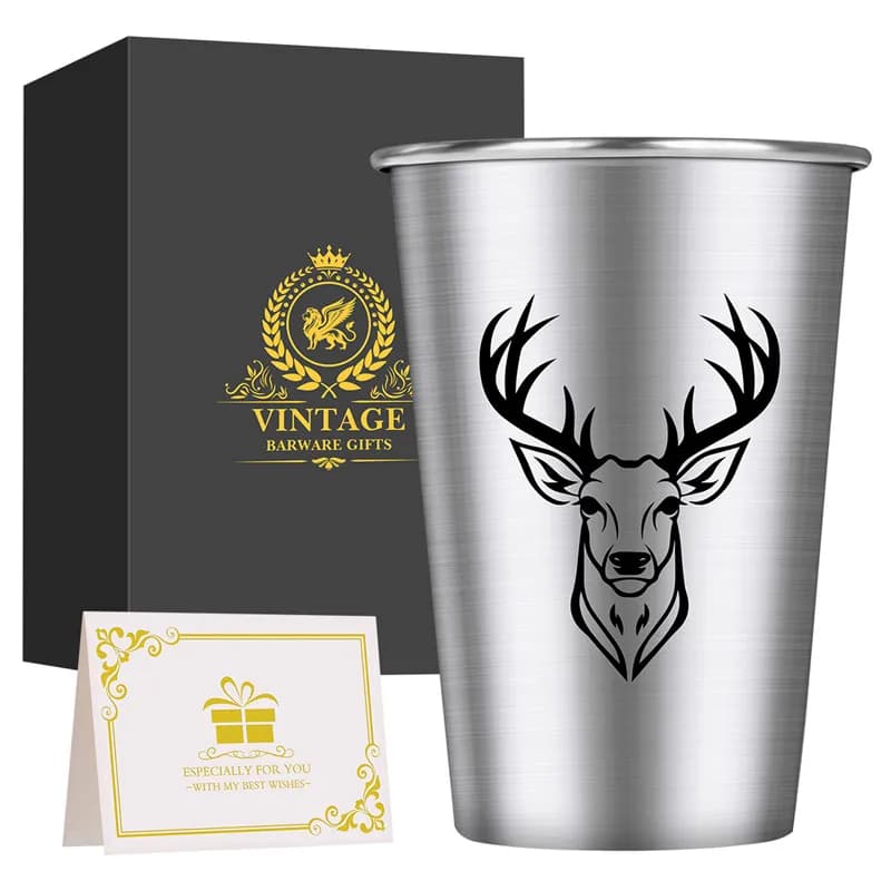 Durevole 500ML Testa di cervo Modello Boccale di birra Tazza di campeggio all'aperto Viaggi Grandi tazze Club Party Bicchiere di succo Eventi di nozze Set da bar