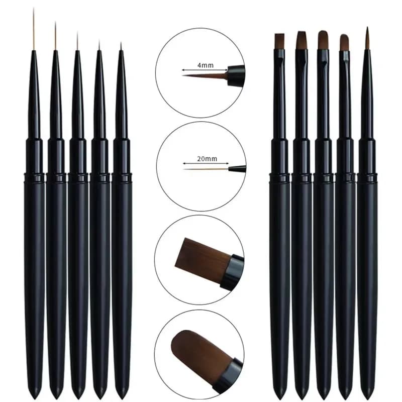 1/10 Pezzi Pennello per Nail Art, Penna per Disegno e Decorazione, Pennello per Gel UV, Pennello per Manicure