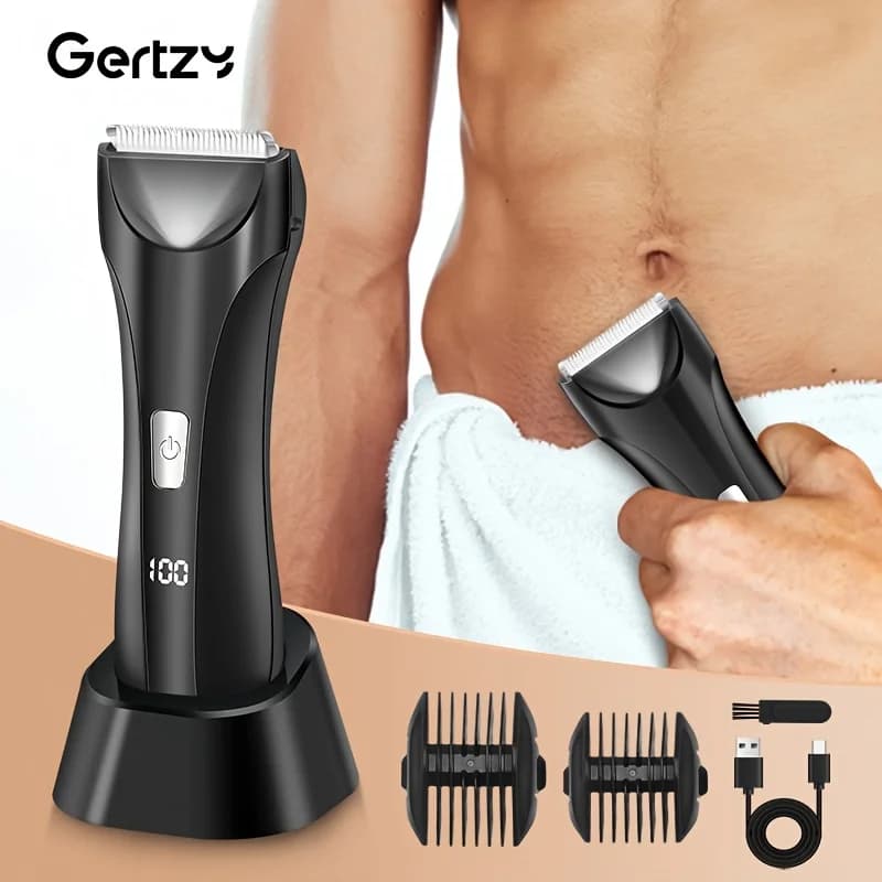 Mens Electric Body Trimmer and Shaver, USB Rechargeable 2-in-1 Grooming Tool, Ceramic Blades for Smooth Full Body Trimming, Multi-Purpose for Armpit, Arm, Leg & Beard, Skin-Friendly, Ideal Father’s Day Gift for Men