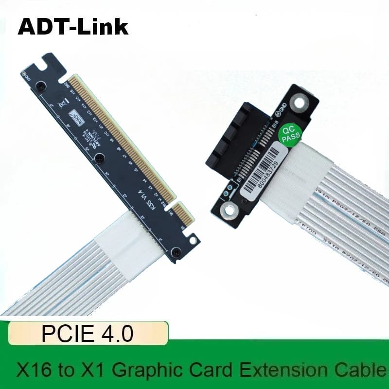 Nuovo cavo riser di estensione PCI Express 4.0 x16 a x1 placcato in argento per scheda di acquisizione PCIe x1, SSD RAID, LAN, schede USB, estensione
