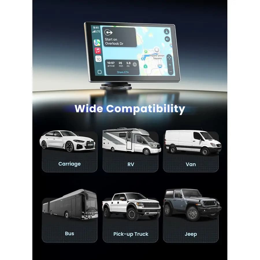 Car screen, 9 portable wireless CarplayampsAndroid Auto, Dash Cam 4K, 1080P backup camera, stereo car audio receivers,