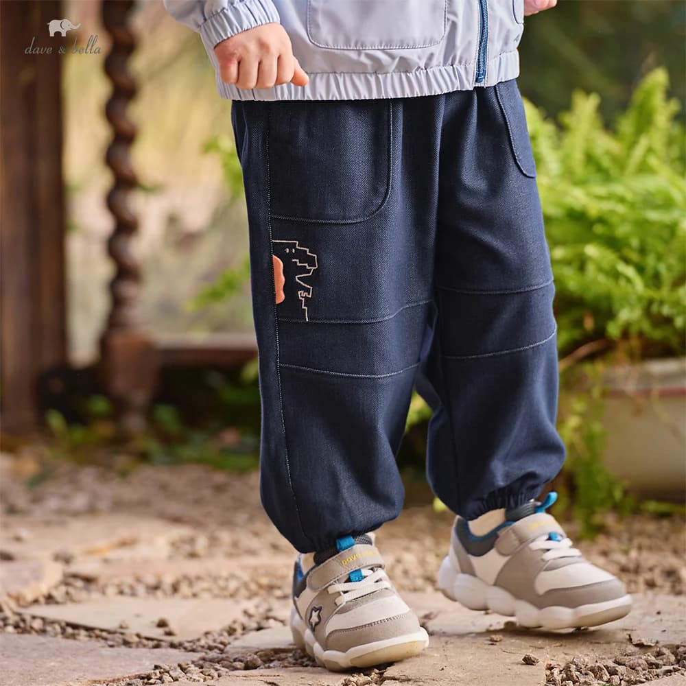 Dave Bella Pantaloni per bambini Primavera Estate Ragazze Ragazzi Pantaloni casual morbidi Cotone Cowboy Moda Capispalla Abbigliamento per bambini DB1260914
