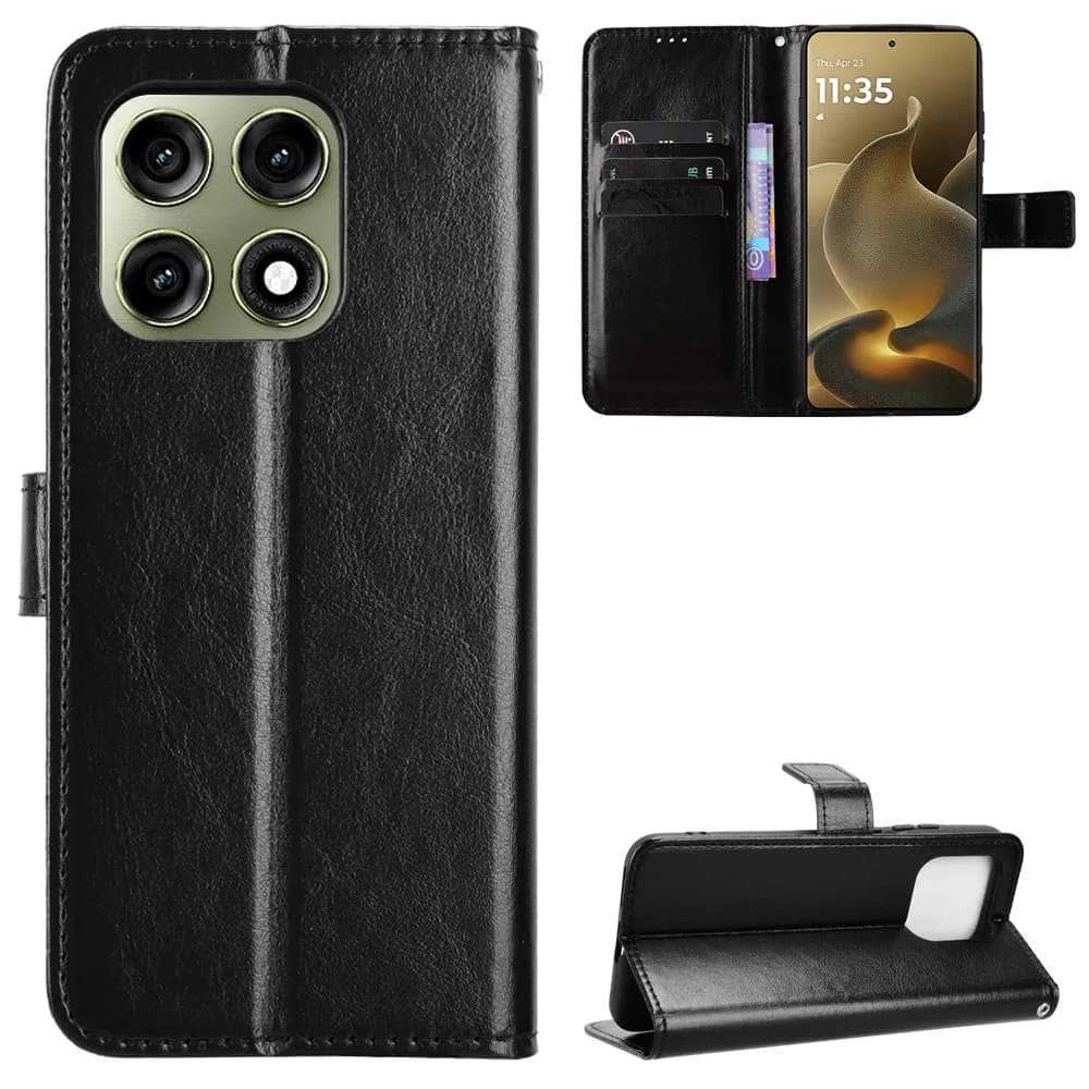 Custodia di lusso a portafoglio in pelle PU con funzione stand e laccetto per MOTO Edge 70 Pro - Borse per telefono MOTO Edge 70Pro