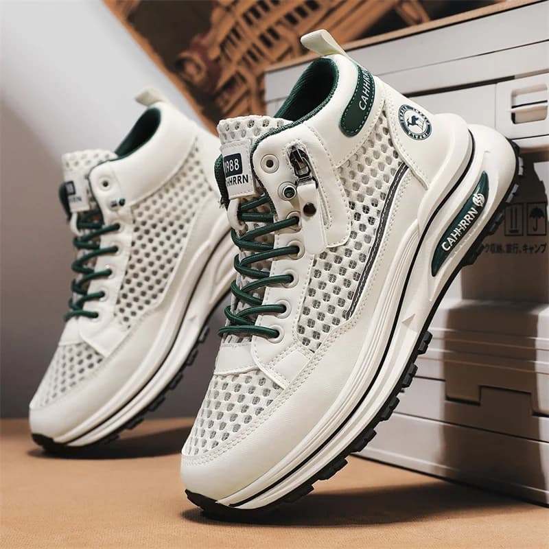 Sneakers Forrest Gump con Tomaia Alta in Rete, Stile Harajuku, Versatili, Suola Spessa, Traspiranti, Scarpe Estive da Uomo per Studenti