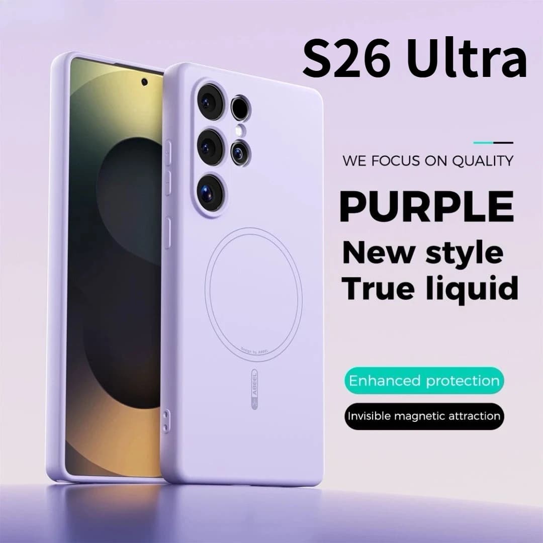 Protective Cover Soft in Silicone Liquid Silk Effect for Samsung S26 Ultra S25 Edge S24 FE Plus Compatible with MagSafe Charging