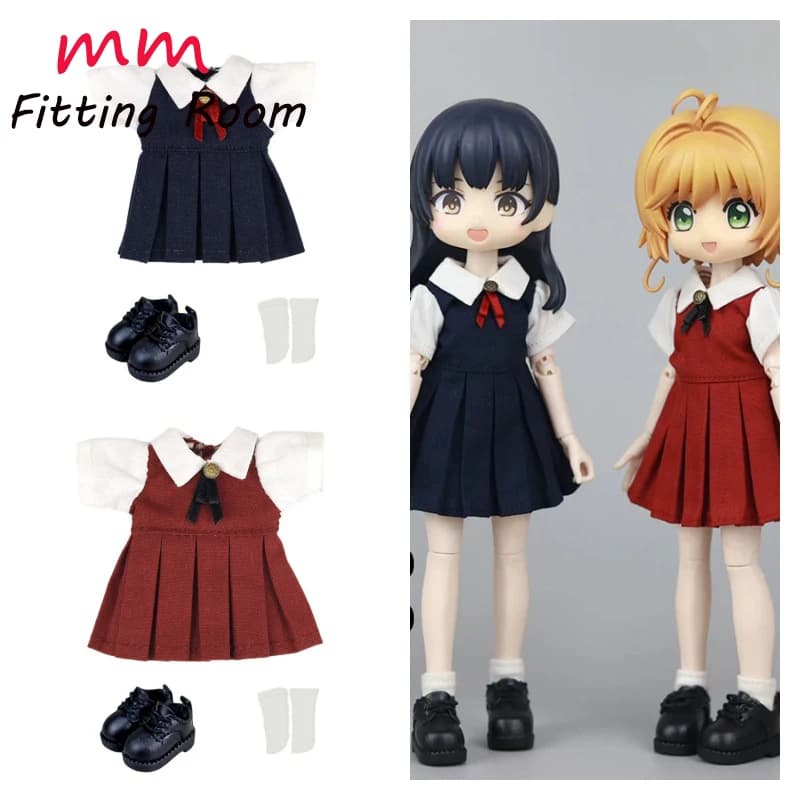Scarpe e calzini in stile preppy per bambole femminili in scala 1/12, accessorio per modellini BJD ob11.