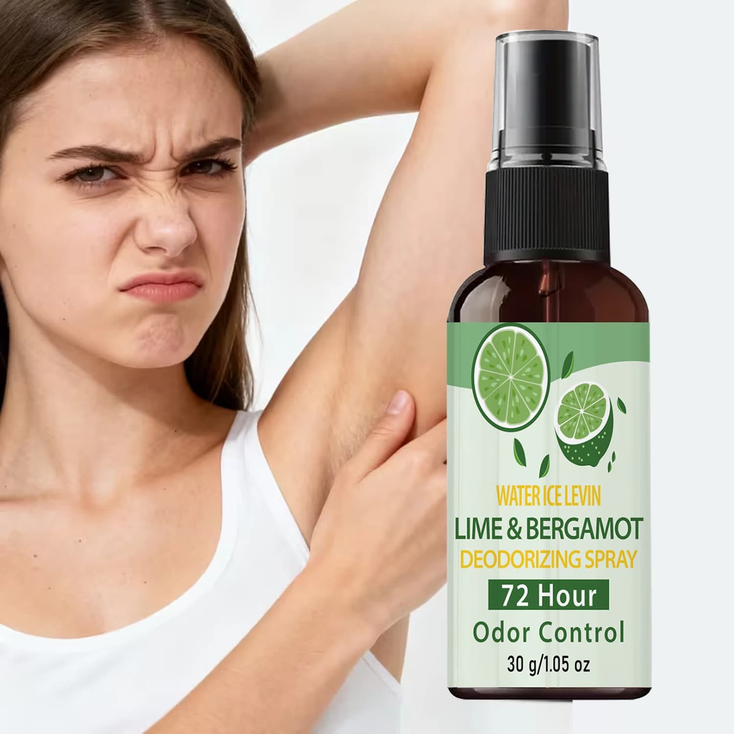 Spray Deodorante Lime & Bergamot, Spray Corpo Rinfrescante a Lunga Durata con Collagene e Acido Ialuronico, Cura Quotidiana, 30g Offerta Speciale