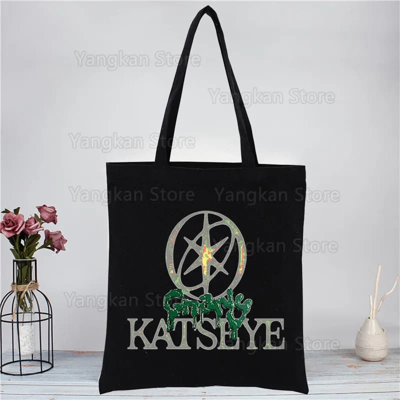 KATSEYE Gnarly Borse da donna Borse per la spesa in tela Borsa per la spesa riutilizzabile Eco pieghevole