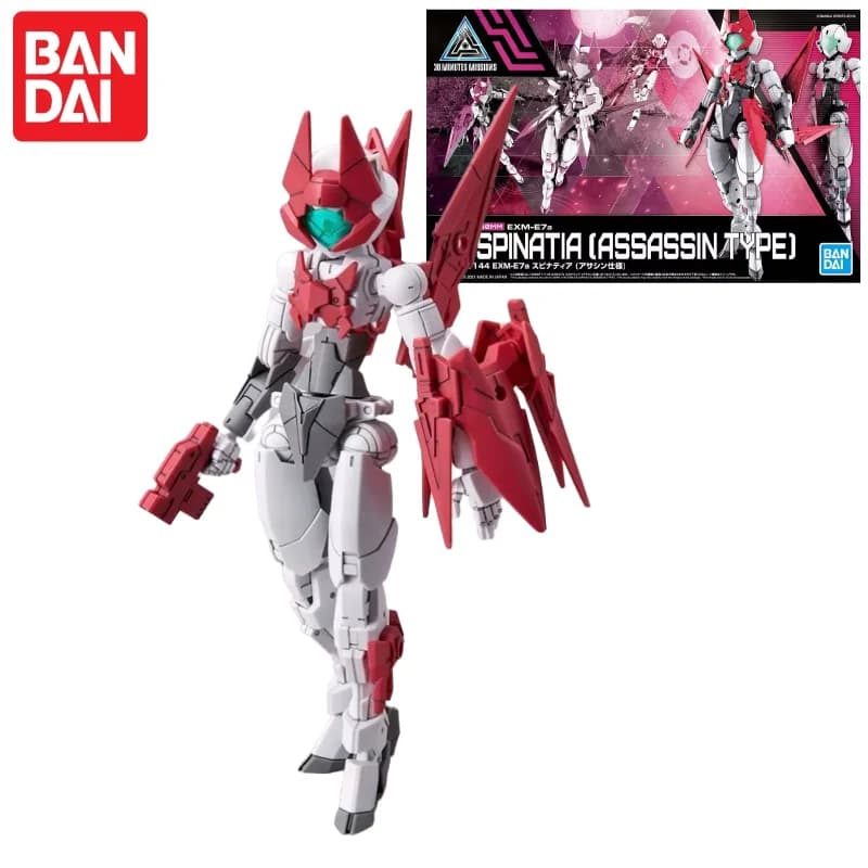 Bandai Model Kit Hg 30Mm 1/144 Exm-E7A Spinatia Assassin Type Gundam Cool Gift Mecha Warrior Figure Garage Educational Toy