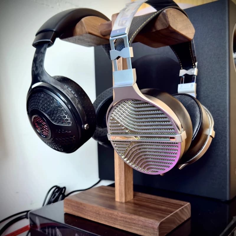 Black Walnut Headphone Stand Custom Solid Wood Double Headphone Storage Universal Display Stand Black Walnut Stand Accessories
